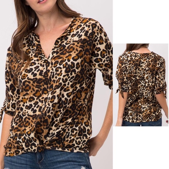 ❗️LAST❗️Leopard Print Knot Top - Picture 4 of 8